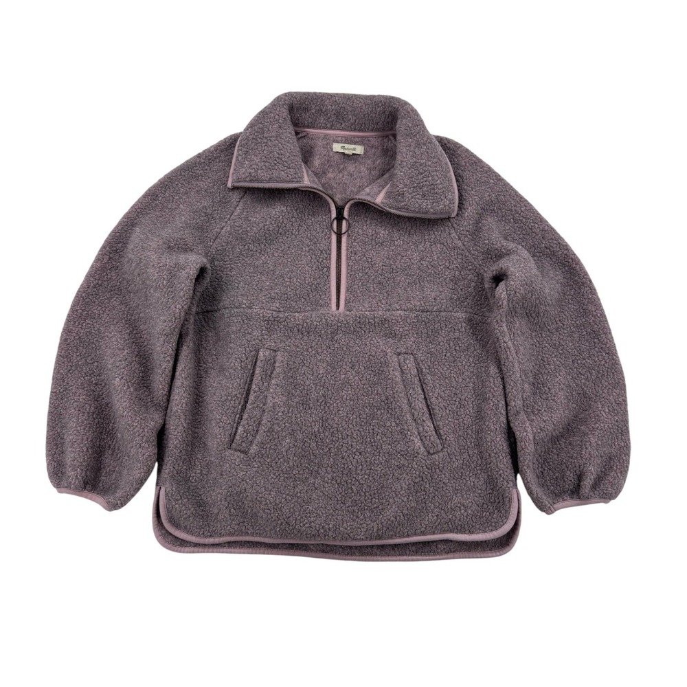 Madewell Polartec Fleece Half-Zip Jacket Women M Purple Sherpa Pullover